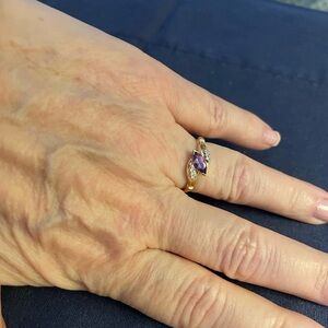 14K Amethyst and Diamond Ring